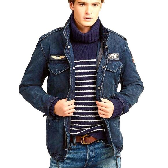 Polo Ralph Lauren Deep Indigo Denim Military Field Jacket - Picture 8 of 17